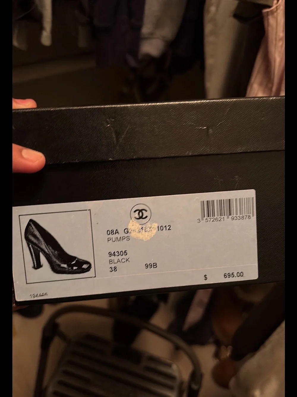 CHANEL Black Patent Leather High Heel Pumps